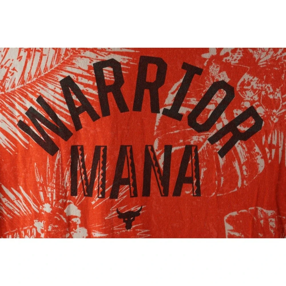 Under Armour Rock Project Warrior Mana Mens Medium Short Sleeve Red Floral Shirt